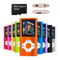 Mymahdi MP3/MP4 Portable Player,1.8 Inch LCD Screen,Max Support 64GB,Orange