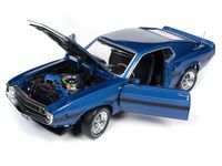1969 Ford Mustang Shelby GT-350 Fastback Pilot Car Blue Metallic (MCACN) 50th Anniv. of The Boss Engines 1/18 Diecast Model Car by Autoworld AMM1188