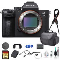 Sony Alpha a7 III Full-Frame Mirrorless Digital Camera (Body Only) Bundle - with Bag, 64GB Memory Card, Memory Card Reader and More.