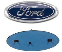 2x Pack Compatible with FORD F150 Dark Blue Grille Tailgate Emblem 2005-14, Oval 9"X3.5", 3 Mounting Tabs, Also Fits 05-07 F250 F350, 11-14 Edge, 11-16 Explorer, 06-11 Ranger