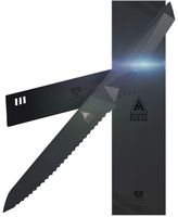 DALSTRONG Serrated Utility Knife - 6.5" - Shadow Black Series - Black Titanium Nitride Coated German HC Steel - Sheath - NSF Certified