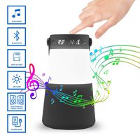 Weekender Portable Bluetooth LED Lantern Speaker - 10000 mAh Power Bank with LED Lantern for Outdoor, Hiking, Camping. Black Color.