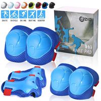 Kids Protective Gear, Knee Pads and Elbow Pads 6 in 1 Set with Wrist Guard and Adjustable Strap for Rollerblading Skateboard Cycling Skating Bike Scooter