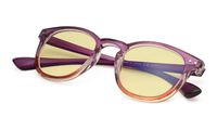 Anti UV Glare Harmful Blue Light Computer Reading Glasses with Yellow Tinted Lens Purple-Red +3.00