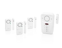 SABRE Home Wireless Alarm Kit - Loud 120 dB Siren - Easy Install - 3 Pack Window Alarm & Main Door Alarm w/Entry & Exit Delay Settings -NEW Home Mode Setting for Max Safety While Asleep at Home