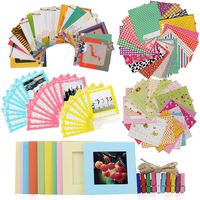 Hurricanes 8 in 1 Bundle Kit Accessories for Fujifilm Instax Square SQ6/SQ10 Camera Share SP-3 Printer Films- Pack of Sticker Boarder+Lace Bags+Wall Hanging Frame+Wooden Clips