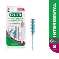 GUM Proxabrush Go-Betweens Interdental Brush Refills, Moderate, 8 Count (Pack of 6)