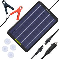 ECO-WORTHY 12 Volts 7.5 Watts Portable Power Solar Panel with Battery Clips & Suction Cups for Maintain Motorcycle Tractor Boat RV Battery