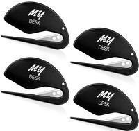 My Desk Letter Opener - Envelope Opening Set, Mail Slitter with Razor Blade Paper Knife - 4 Pack