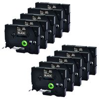GREENCYCLE 10 Pack Compatible for Brother TZe-315 TZe315 TZ-315 TZ315 TZE 315 Laminated Tze Tz Tape White on Black 6mm (1/4") Width 8m (26.2ft) Length for P-Touch PT-D600 Label Makers & Printers