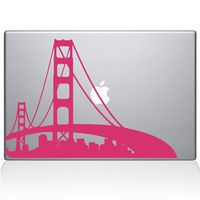 The Decal Guru San Francisco City Skyline Decal Vinyl Sticker, 13" MacBook Air, Pink (2303-MAC-13A-BG)