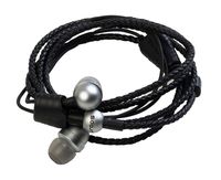 Wraps Wearable Braided Wristband Headphone Earbuds, Silver (WRCOS-V16M)