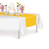 Yellow 6 Pack Premium Disposable Plastic Table Runner 14 x 108 Inch. Decorative Table Runner for Dinner Parties & Events, Decor By Grandipity