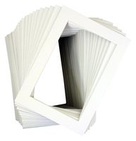 Pack of 100 5x7 WHITE Picture Mats Mattes with White Core Bevel Cut for 4x6 Photo + Back + Bags