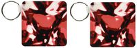 3dRose Red Ruby Jewel, Gemstone, Diamond, Like Design, Bling Gem Sparkly Glittery Texture Key Chains, Set of 2 (kc_57459_1)