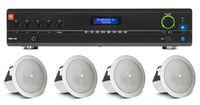 (4) JBL 3" 15w 70v in-Ceiling Speakers+JBL Amplifier for Hotel/Office/Diner