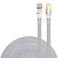 Cat 7 Ethernet Cable, DanYee Nylon CAT7 High Speed Professional Gold Plated Plug STP Wires CAT 7 RJ45 Ethernet Cable 3FT 10FT 15FT 26FT 50FT 66FT 100FT (White 10 ft)