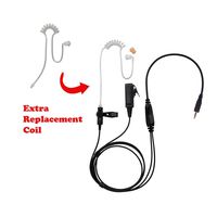 BOMMEOW BCT22RT-K4 2-Wire Clear Coil Surveillance Kit Earphone for Kenwood with Extra Replacement Coil