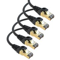 Maximm Cat7 Ethernet Cable, 0.6 Feet, Black [5 Pack] Pure Copper RJ45 Gold-Plated Connectors 600 MHz, 10 Gbps. for Fast Speed & Performance. for Computers to Network Components