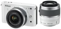 Nikon J2 10.1 MP HD Digital Camera with 10-30mm and 30-110mm VR Lenses (White)