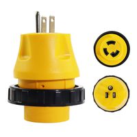 RV Electrical Locking Adapter 15A Male To 30A Female Locking Plug Connector
