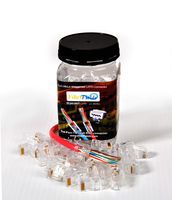 Internet Network HI Lo Staggered Connector (50pieces) RJ45 CAT6 23AWG end-Pass-Through one Piece Ethernet Modular Plug ...