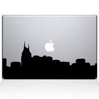 The Decal Guru 2301-MAC-13X-BLA Nashville City Skyline Decal Vinyl Sticker, Black, 13" MacBook Pro (2016 & Newer)