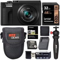 Panasonic Lumix DC-ZS80 4K Wi-Fi Digital Camera (Black) with 32GB Card + Battery + Charger + Case + Card Reader + Tripod + Kit