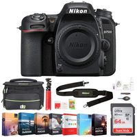 Nikon (1581 D7500 20.9MP DX-Format 4K Ultra HD DSLR Camera (Body Only) w/Accessory Bundle Includes, Deco Gear Camera Bag (Medium) w/Accessory Kit, 64GB Memory Card & Professional Editing Suite