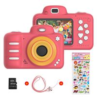 Themoemoe Kids Camera, Camera for Kids Video Cameras Kids Digital Camera 8MP 1080P HD Camera for 3-10 Year Old Girl With 16GB TF Card (Red)