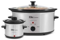 Elite Cuisine MST-500D Maxi-Matic 5 quart Slow Cooker with Dipper, black Stainless Steel