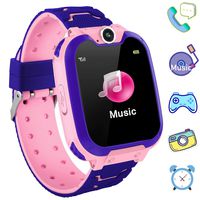 Kids Games Smartwatch Phone - 1.44'' HD Touch Screen Boys Girls Watch with MP3 Player 2 Way Call Camera Clock Voice-Record Calculator for Students Back to School Learning Birthday Gifts, Pink