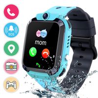 Kids Smart Watch Waterproof Phone, IP67 Waterproof Smartwatches Android Phone, LBS Tracker SOS Anti-Lost Camera Flashlight Games Watches, Learning Toy for Girls Birthday Gifts with iOS/Android