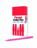 Pentel Arts Color Pen, Pink, Box of 12 (S360-109)