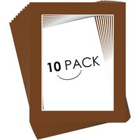 Golden State Art, Pack of 10, 16x20 for 12x16 Well-Bred Brown Color Picture Photo Mat -White-core, Acid-Free - Great for Frames, Artwork, Prints, Pictures