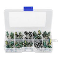 Audio Electrolytic Radial Capacitor, 100 Pcs 10 Values 10V-63V 10uf-470uf DIY High Grade Audio Capacitor Assorted Kit for Car Audio TV