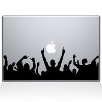 The Decal Guru Rock On Crowd MacBook Decal Vinyl Sticker - 13" MacBook Pro (2015 & Older) - Black (1162-MAC-13P-BLA)