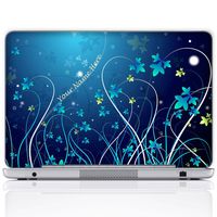 Meffort Inc Personalized Laptop Notebook Notebook Skin Sticker Cover Art Decal, Customize Your Name (10 Inch, Blue Mini Flower Swirl)