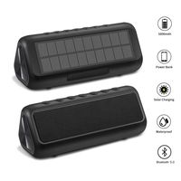 Solar Bluetooth Speaker, Portable Wireless Bluetooth Speakers Audio High Power 12W Power, 36 Hours Playback Time (Built-in 5000mAh Battery)