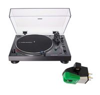 Audio Technica AT-LP120XUSB Direct-Drive Wired DJ Turntable Bundle with Replacement Cartridge - (AT-VM95E) Black