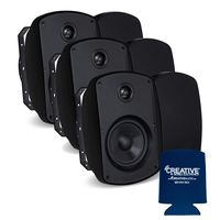 Russound 6" Black Indoor Outdoor Wall Mount or Bookshelf Speaker Bundle 3 Pair (6 Total)
