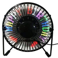 USB Programmable LED Desk Fan, SAYTAY 360°Rotation RGB Programmable Fan Personal Table Cooling Fan RGB LED Display Memory Function Durable Metal Phrame 5' for Home & Office (Programmable)