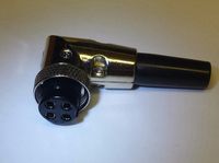 CBK Supply - Cea-CBC4RB Screw-Lock right angle rubber boot four-pin microphone connector