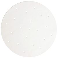 100 Count - 10 Inch Bamboo Steamer Liners - Air Fryer Liners Perforated Parchment Paper - Non-Stick Steamer Parchment Paper, White