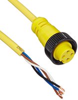 Brad 104000A05M020 Mini-Change A-Size Single-Ended Cordset, Female Straight, 4 Pole, UL 2661 Cable Type, PVC (A05) Cable Jacket, 18AWG Wire Size, 5.6A Max Current Rating, 300V AC/DC Max Voltage, 2.0m Cable Length (Pack of 4)