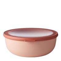 Rosti Mepal RST62160BLH Cirqula Multi Food Storage and Serving Bowl with Lid, Low 2.3 Quart, Nordic Blush