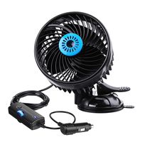 Tvird Negative Ions Car Fan 12V Cooling air Fan with Powerful Adjustable Speed, 360 Degree Rotatable Windshield and Suction Cup Air Circulator for SUV RV Boat Auto Vehicles Golf