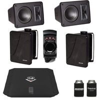 Kicker KB6000 Black Outdoor Speakers (2 Pairs) with Dub 480 Watt Amplifier & MB Quart N2-WBT Bluetooth Receiver