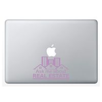 Crazy4Decals Ask ME About Real Estate Decal Vinyl Sticker for Laptop Notebook MacBook Air/Pro Dell HP Walls Windows, Computers, Water Bottles and More (Lilac / 10")