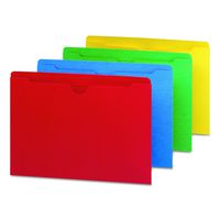 Smead File Jacket, Reinforced Straight-Cut Tab, Flat-No Expansion, Letter Size, Assorted Colors, 100 per Box (75613)